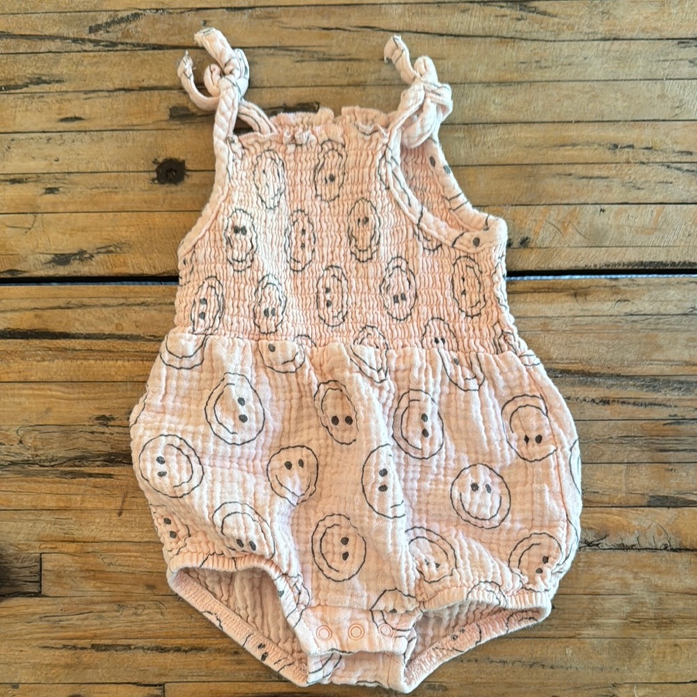 Pink Smiley Face Kids Bodysuit